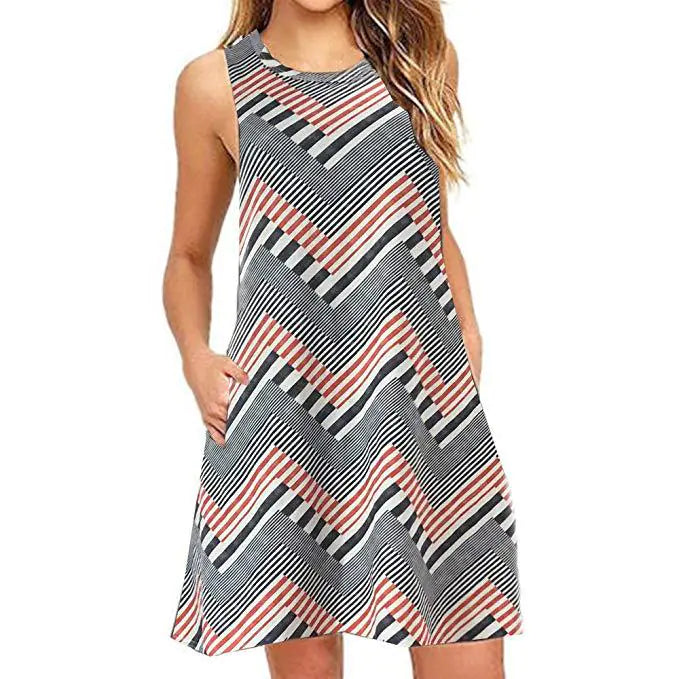Sleeveless Relaxed Casual Back Zipper Dress - Mystic Edge