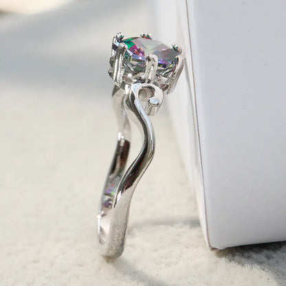 Colorful Gemstone Zircon Ring - Trendy Jewelry - Mystic Edge