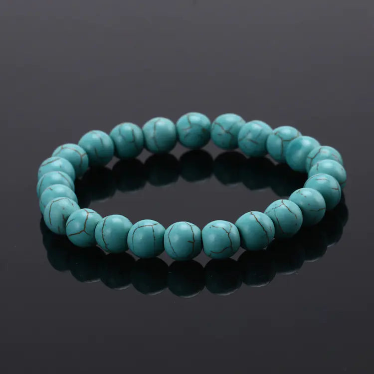 Elastic Beaded Bracelet with Natural Tiger Eye Stones - Mystic Edge