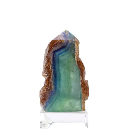 Natural Green Fluorite Crystal Point Tower Home Decor