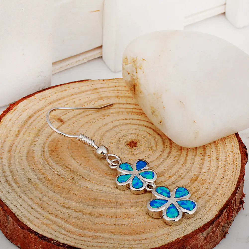 New Opal Clover Leaf Earrings - Elegant Floral Jewelry