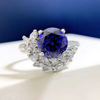 S925 Silver Round Rhinestone Engagement Ring - Mystic Edge
