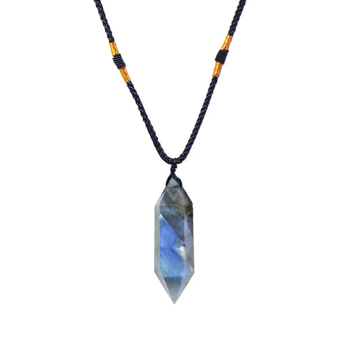 Natural Labradorite Moonstone Hexagonal Pendant Jewelry - Mystic Edge
