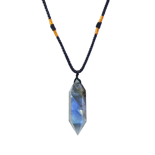 Natural Labradorite Moonstone Hexagonal Pendant Jewelry - Mystic Edge