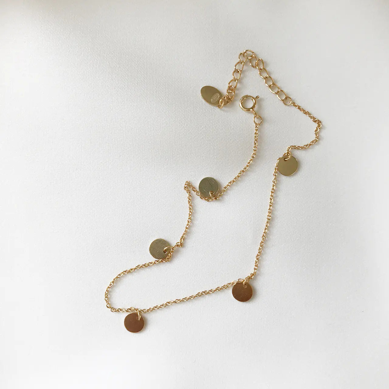 Korean S925 Silver Anklet with Gold Summer Charms - Mystic Edge