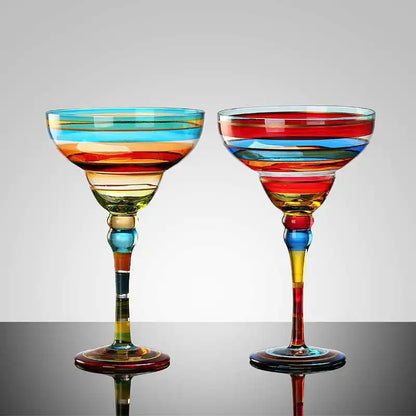 Handmade Colorful Margarita Wine Glasses for Parties